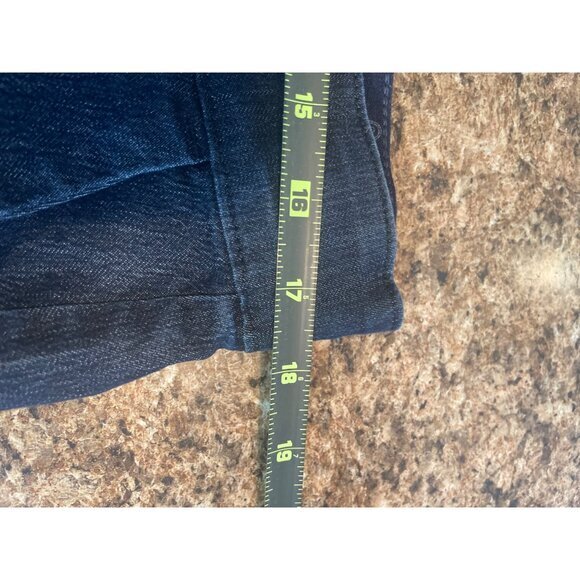 Waistband Denim Wide Leg Cropped Jeans Dark‎ Wash Womens 14 Short - Picture 12 of 15